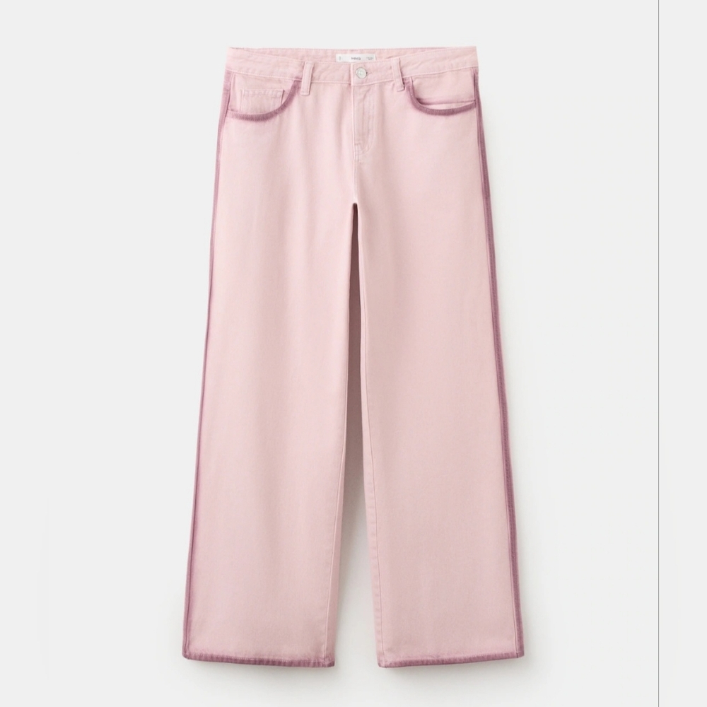 Mango Two-Tone Pink Wide Leg Jeans